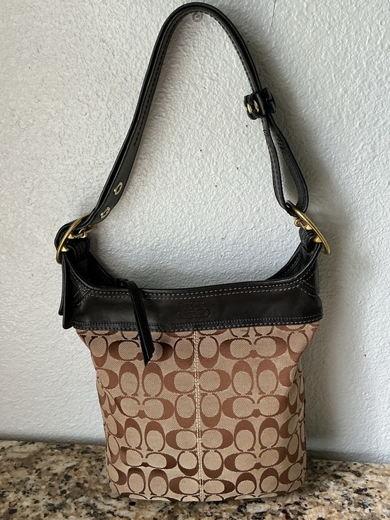 Coach Handbags - Coach Bleecker Signature Canvas 2 Way Bucket Bag